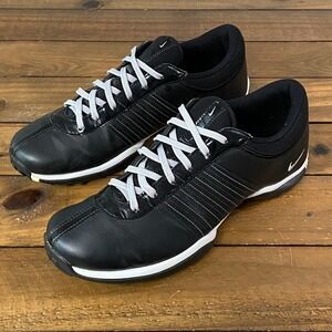 Nike Heritage II Golf Shoes Black White Spiked 335938-001 Womens 9.5